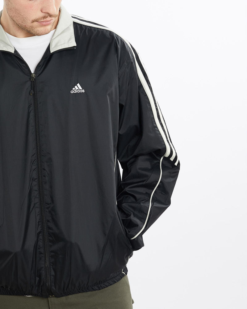 Vintage, Adidas, Windbreaker, Jacket, The Real Deal, size large, colour Black, newtown, sydney, australia, thrift store, opshop, preloved, secondhand, sustainable, retro, antique, 70s, 80s, 90s, 2000s, 00s, fashion, clothing, streetwear, trendy, garment, style, boutique, store, shop, archive, sale, cheap, best, top, Jackets