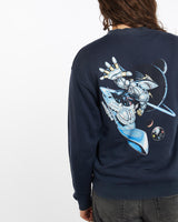 Vintage, 90s, Maui, &, Sons, Spaceboarding, Sweatshirt, The Real Deal, size small, colour Navy, newtown, sydney, australia, thrift store, opshop, preloved, secondhand, sustainable, retro, antique, 70s, 80s, 90s, 2000s, 00s, fashion, clothing, streetwear, trendy, garment, style, boutique, store, shop, archive, sale, cheap, best, top, Sweats and hoodies