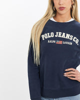 Vintage, 90s, Ralph, Lauren, Polo, Jeans, Co., Sweatshirt, The Real Deal, size double extra small, colour Navy, newtown, sydney, australia, thrift store, opshop, preloved, secondhand, sustainable, retro, antique, 70s, 80s, 90s, 2000s, 00s, fashion, clothing, streetwear, trendy, garment, style, boutique, store, shop, archive, sale, cheap, best, top, Sweats and hoodies