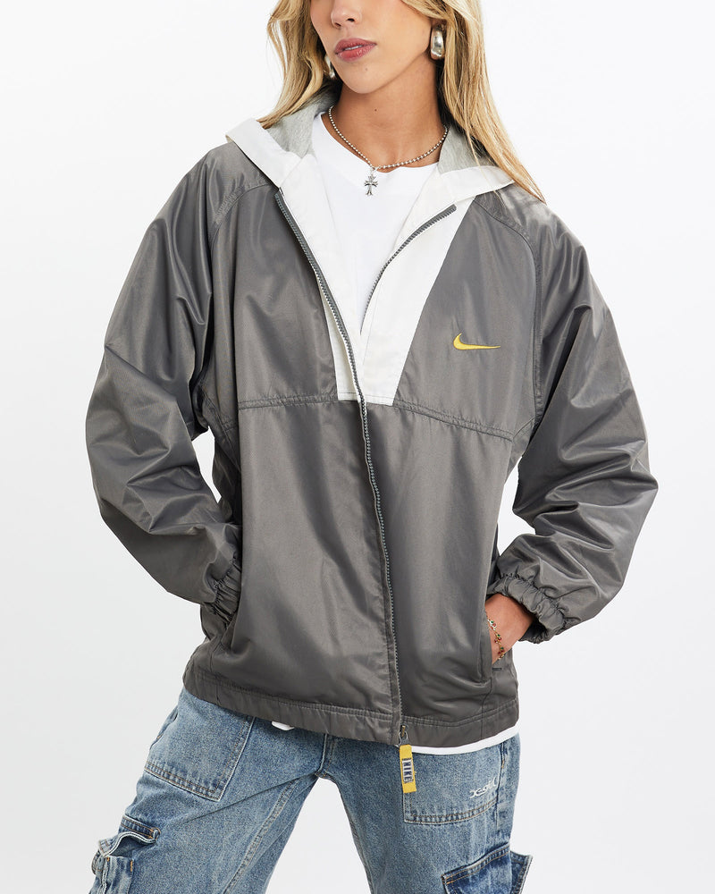Vintage, 90s, Nike, Windbreaker, Jacket, The Real Deal, size small, colour Grey, newtown, sydney, australia, thrift store, opshop, preloved, secondhand, sustainable, retro, antique, 70s, 80s, 90s, 2000s, 00s, fashion, clothing, streetwear, trendy, garment, style, boutique, store, shop, archive, sale, cheap, best, top, Jackets
