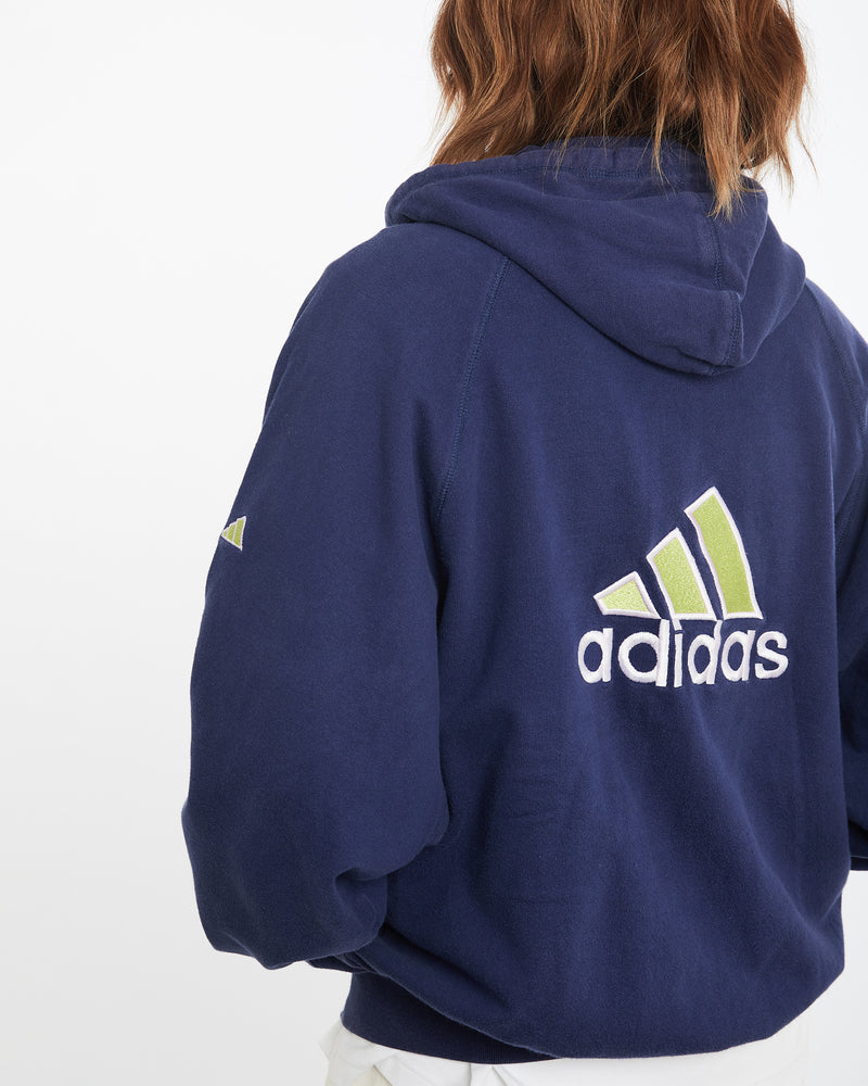 Vintage 90s Adidas Hooded Sweatshirt <br>M , The Real Deal , newtown, sydney, australia, thrift store, opshop, preloved, secondhand, sustainable, retro, antique, 70s, 80s, 90s, 2000s, 00s, fashion, clothing, streetwear, trendy, garment, style, boutique, store, shop, archive, sale, cheap, best, top
