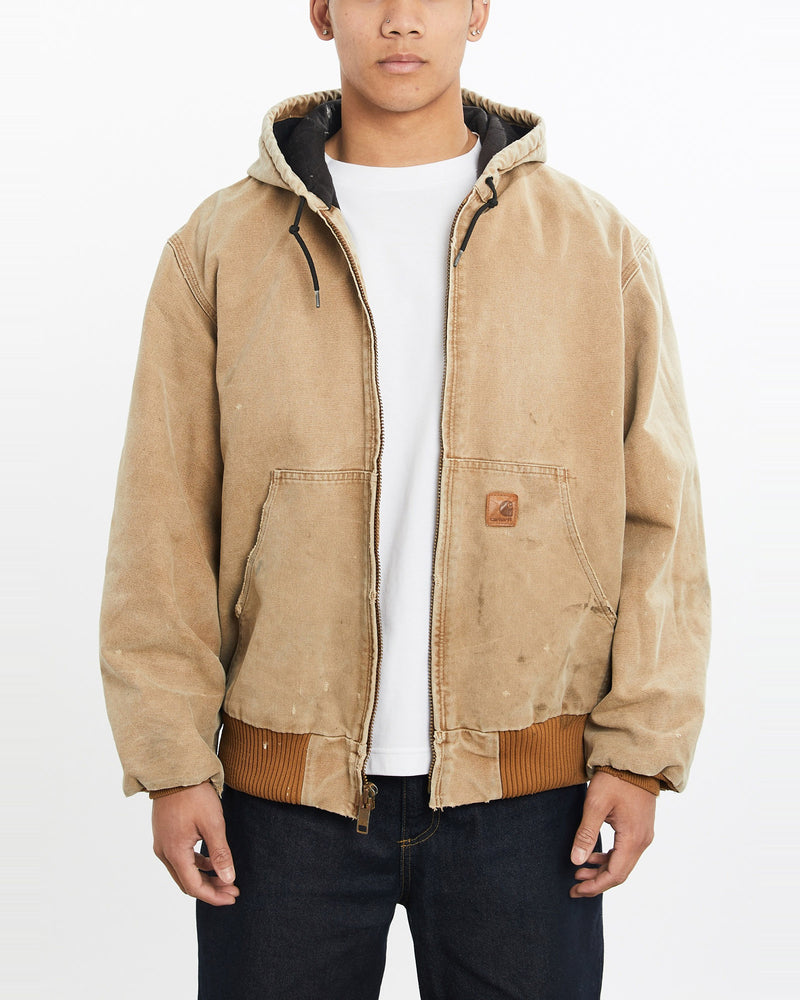 Vintage, 90s, Carhartt, Active', Jacket, The Real Deal, size large, colour Beige, newtown, sydney, australia, thrift store, opshop, preloved, secondhand, sustainable, retro, antique, 70s, 80s, 90s, 2000s, 00s, fashion, clothing, streetwear, trendy, garment, style, boutique, store, shop, archive, sale, cheap, best, top, Jackets