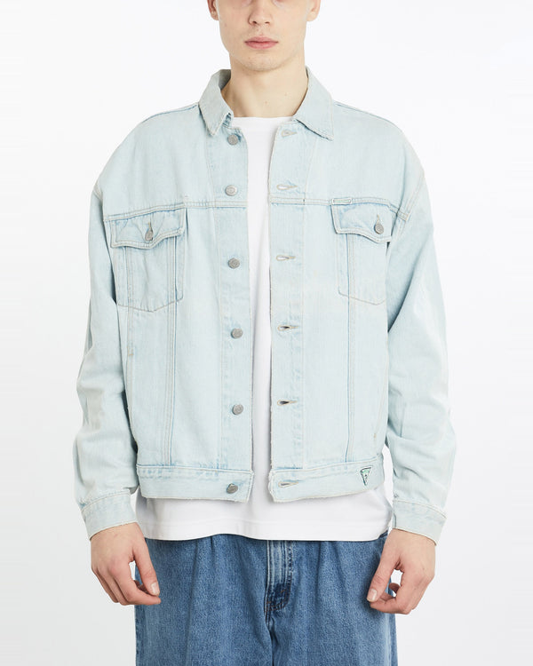 Vintage, 90s, Guess, USA, Denim, Jacket, The Real Deal, size extra large, colour Blue, newtown, sydney, australia, thrift store, opshop, preloved, secondhand, sustainable, retro, antique, 70s, 80s, 90s, 2000s, 00s, fashion, clothing, streetwear, trendy, garment, style, boutique, store, shop, archive, sale, cheap, best, top, Jackets