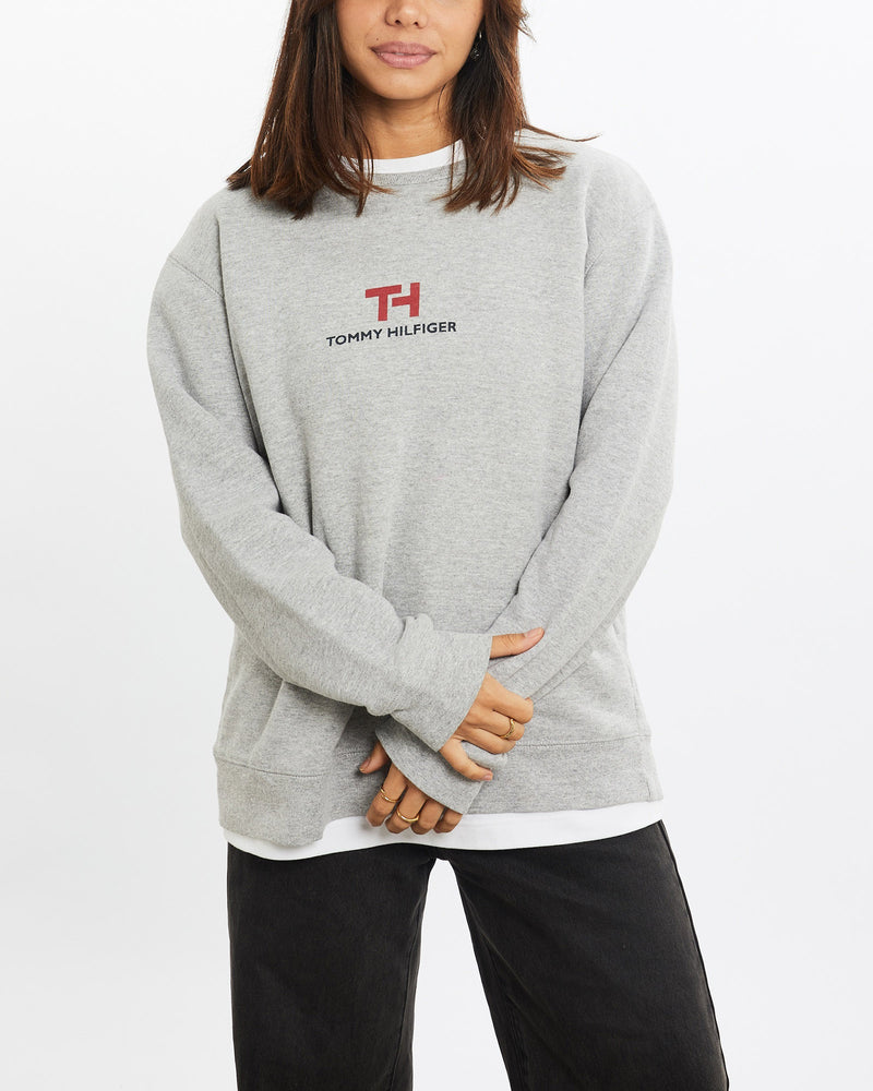 Vintage, Tommy, Hilfiger, Sweatshirt, The Real Deal, size double extra small, colour Navy, newtown, sydney, australia, thrift store, opshop, preloved, secondhand, sustainable, retro, antique, 70s, 80s, 90s, 2000s, 00s, fashion, clothing, streetwear, trendy, garment, style, boutique, store, shop, archive, sale, cheap, best, top, Sweats and hoodies