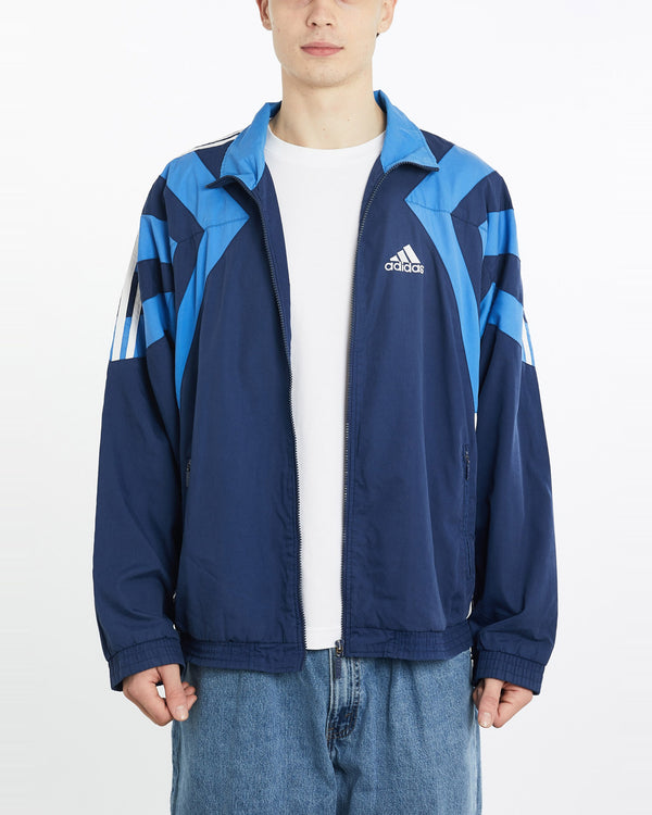 Vintage, 90s, Adidas, Track, Jacket, The Real Deal, size extra large, colour Blue, newtown, sydney, australia, thrift store, opshop, preloved, secondhand, sustainable, retro, antique, 70s, 80s, 90s, 2000s, 00s, fashion, clothing, streetwear, trendy, garment, style, boutique, store, shop, archive, sale, cheap, best, top, Jackets