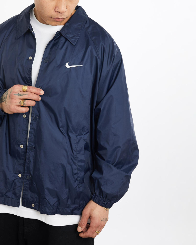 Vintage, 90s, Nike, Coaches, Jacket, The Real Deal, size extra large, colour Navy, newtown, sydney, australia, thrift store, opshop, preloved, secondhand, sustainable, retro, antique, 70s, 80s, 90s, 2000s, 00s, fashion, clothing, streetwear, trendy, garment, style, boutique, store, shop, archive, sale, cheap, best, top, Jackets