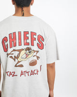Vintage 90s NFL Kansas City Chiefs Taz Devil Looney Tunes Cartoon Tee <br>L , The Real Deal , newtown, sydney, australia, thrift store, opshop, preloved, secondhand, sustainable, retro, antique, 70s, 80s, 90s, 2000s, 00s, fashion, clothing, streetwear, trendy, garment, style, boutique, store, shop, archive, sale, cheap, best, top