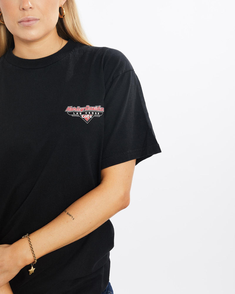 Vintage, 90s, Harley, Davidson, Cafe, Tee, The Real Deal, size medium, colour Black, newtown, sydney, australia, thrift store, opshop, preloved, secondhand, sustainable, retro, antique, 70s, 80s, 90s, 2000s, 00s, fashion, clothing, streetwear, trendy, garment, style, boutique, store, shop, archive, sale, cheap, best, top, T-Shirts