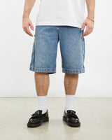 Vintage Arizona Jean Co. Denim Carpenter Shorts <br>32" , The Real Deal , newtown, sydney, australia, thrift store, opshop, preloved, secondhand, sustainable, retro, antique, 70s, 80s, 90s, 2000s, 00s, fashion, clothing, streetwear, trendy, garment, style, boutique, store, shop, archive, sale, cheap, best, top