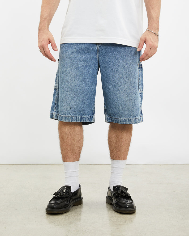 Vintage Arizona Jean Co. Denim Carpenter Shorts <br>32" , The Real Deal , newtown, sydney, australia, thrift store, opshop, preloved, secondhand, sustainable, retro, antique, 70s, 80s, 90s, 2000s, 00s, fashion, clothing, streetwear, trendy, garment, style, boutique, store, shop, archive, sale, cheap, best, top