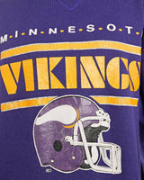 Vintage, 90s, NFL, Minnesota, Vikings, Sweatshirt, The Real Deal, size small, colour Purple, newtown, sydney, australia, thrift store, opshop, preloved, secondhand, sustainable, retro, antique, 70s, 80s, 90s, 2000s, 00s, fashion, clothing, streetwear, trendy, garment, style, boutique, store, shop, archive, sale, cheap, best, top, Sweats and hoodies