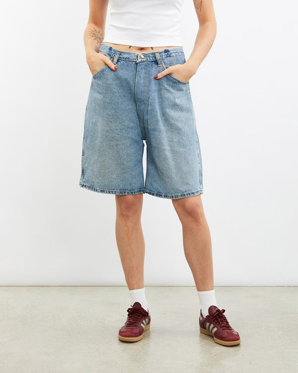 Vintage, Wrangler, Denim, Shorts, The Real Deal, size 31", colour Blue, newtown, sydney, australia, thrift store, opshop, preloved, secondhand, sustainable, retro, antique, 70s, 80s, 90s, 2000s, 00s, fashion, clothing, streetwear, trendy, garment, style, boutique, store, shop, archive, sale, cheap, best, top, Shorts