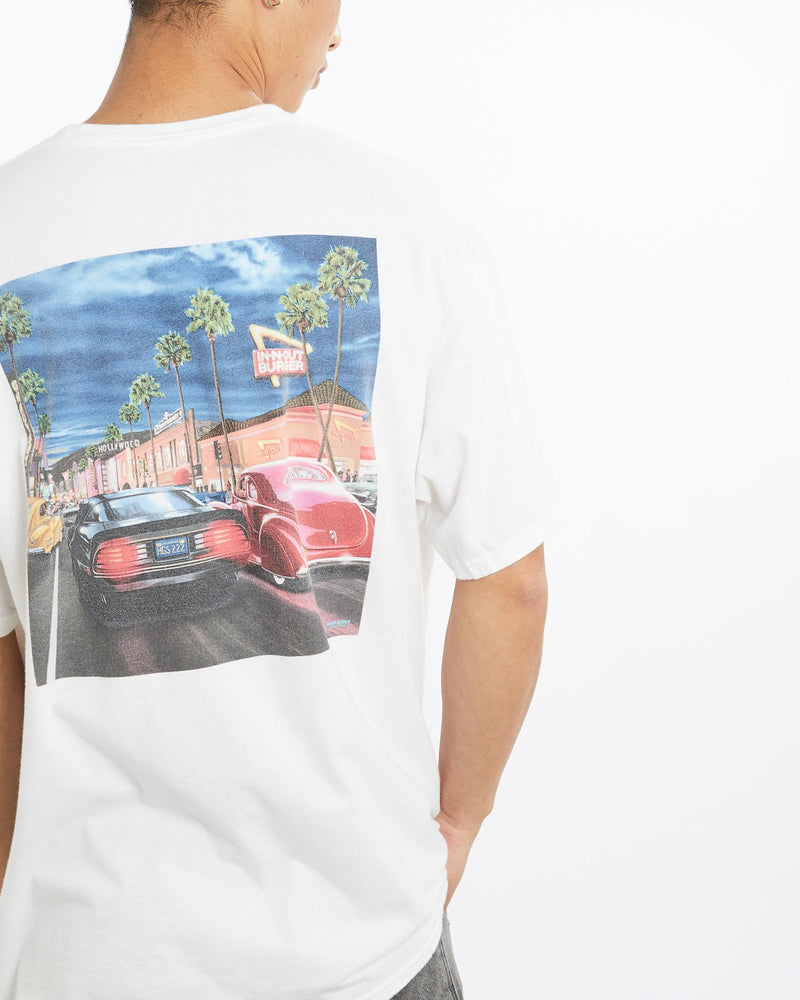 Vintage, In-N-Out, Burger, Tee, The Real Deal, size large, colour White, newtown, sydney, australia, thrift store, opshop, preloved, secondhand, sustainable, retro, antique, 70s, 80s, 90s, 2000s, 00s, fashion, clothing, streetwear, trendy, garment, style, boutique, store, shop, archive, sale, cheap, best, top, T-Shirts