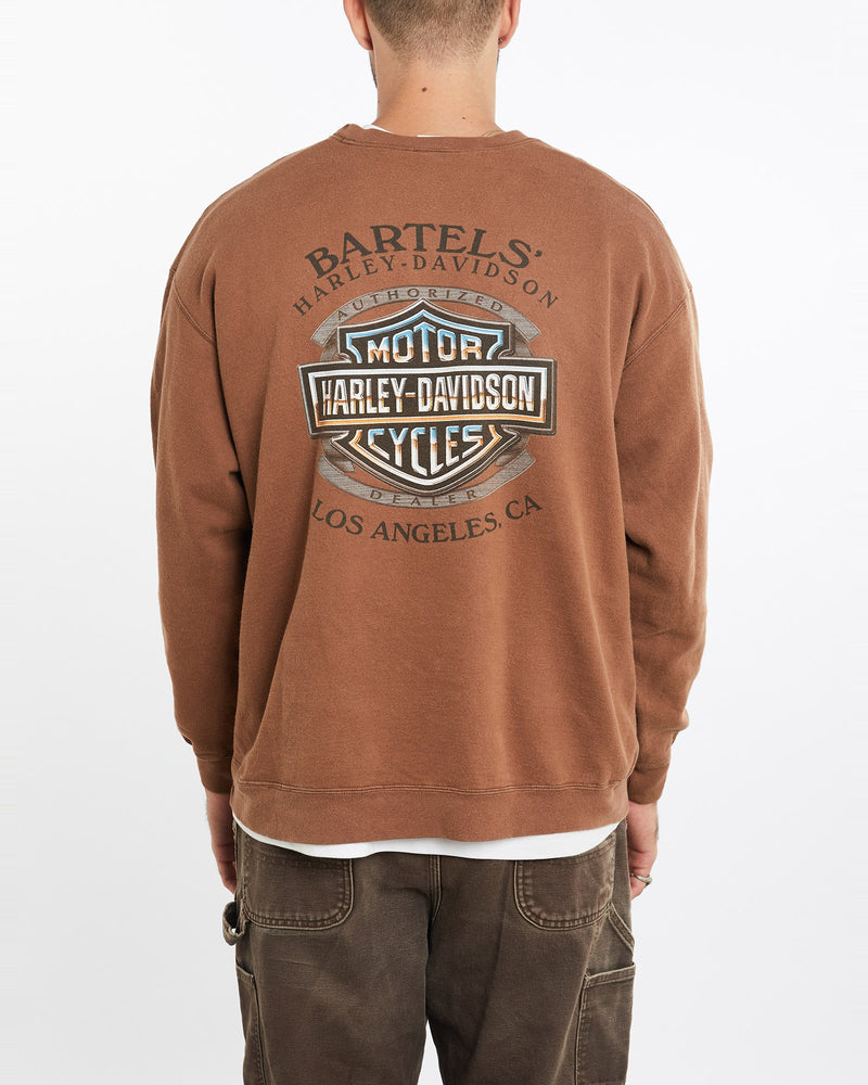 Vintage, Harley, Davidson, Sweatshirt, The Real Deal, size extra large, colour Brown, newtown, sydney, australia, thrift store, opshop, preloved, secondhand, sustainable, retro, antique, 70s, 80s, 90s, 2000s, 00s, fashion, clothing, streetwear, trendy, garment, style, boutique, store, shop, archive, sale, cheap, best, top, Sweats and hoodies