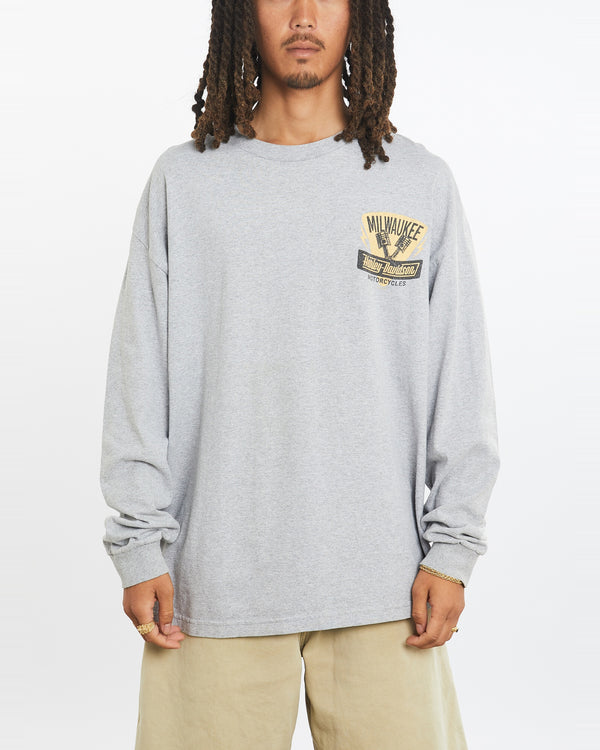 Vintage Harley Davidson Long Sleeve Tee <br>XL , The Real Deal , newtown, sydney, australia, thrift store, opshop, preloved, secondhand, sustainable, retro, antique, 70s, 80s, 90s, 2000s, 00s, fashion, clothing, streetwear, trendy, garment, style, boutique, store, shop, archive, sale, cheap, best, top