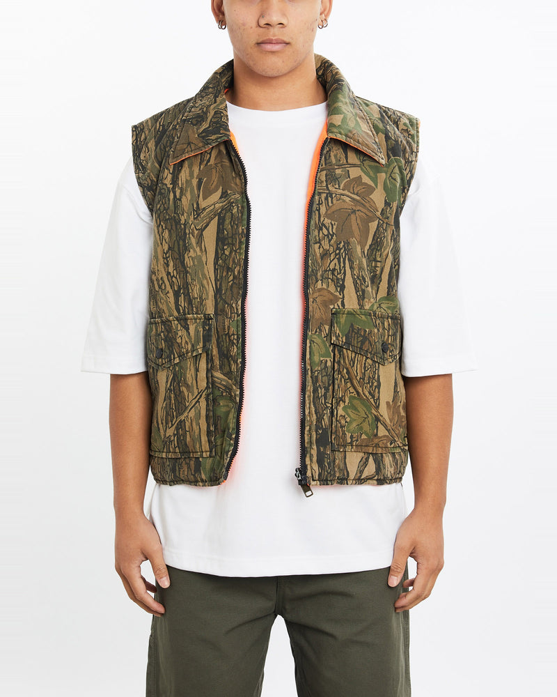 Vintage, Trebark, Realtree, Camo, Reversible, Vest, The Real Deal, size large, colour Brown, newtown, sydney, australia, thrift store, opshop, preloved, secondhand, sustainable, retro, antique, 70s, 80s, 90s, 2000s, 00s, fashion, clothing, streetwear, trendy, garment, style, boutique, store, shop, archive, sale, cheap, best, top, Jackets