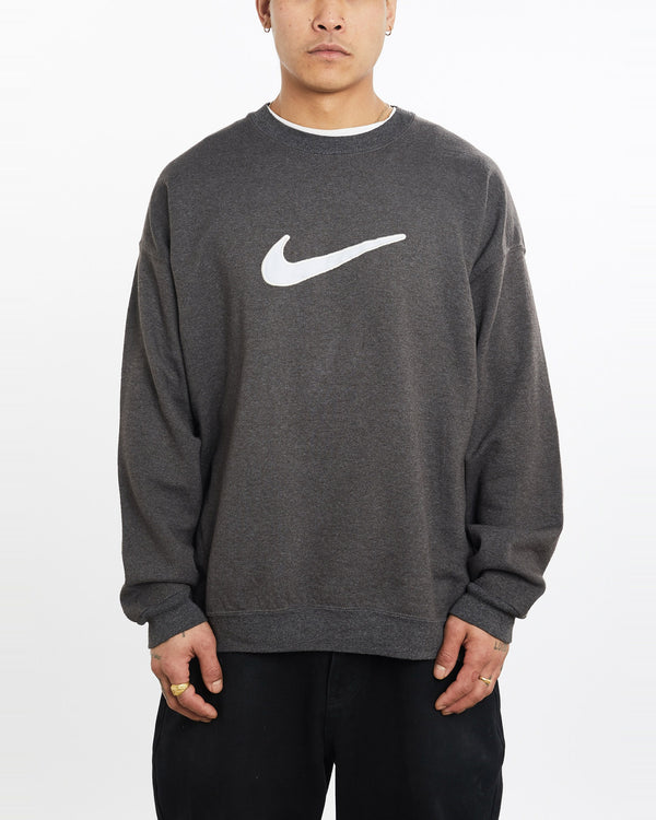Vintage, 90s, Nike, Sweatshirt, The Real Deal, size extra large, colour Grey, newtown, sydney, australia, thrift store, opshop, preloved, secondhand, sustainable, retro, antique, 70s, 80s, 90s, 2000s, 00s, fashion, clothing, streetwear, trendy, garment, style, boutique, store, shop, archive, sale, cheap, best, top, Sweats and hoodies