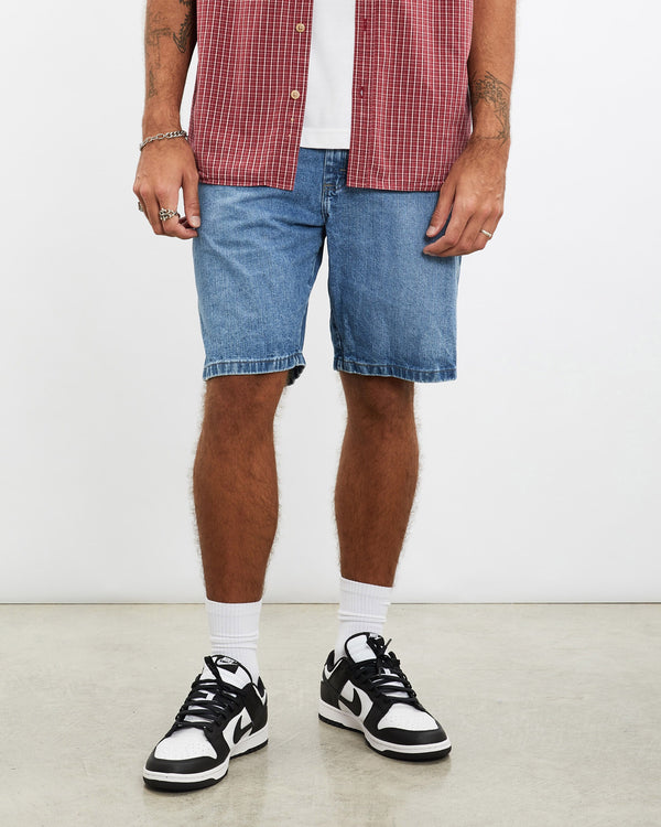 Vintage, Wrangler, Denim, Carpenter, Shorts, The Real Deal, size 36", colour Blue, newtown, sydney, australia, thrift store, opshop, preloved, secondhand, sustainable, retro, antique, 70s, 80s, 90s, 2000s, 00s, fashion, clothing, streetwear, trendy, garment, style, boutique, store, shop, archive, sale, cheap, best, top, Shorts