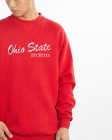 Vintage, 90s, NCAA, Ohio, State, Buckeyes, Sweatshirt, The Real Deal, size large, colour Red, newtown, sydney, australia, thrift store, opshop, preloved, secondhand, sustainable, retro, antique, 70s, 80s, 90s, 2000s, 00s, fashion, clothing, streetwear, trendy, garment, style, boutique, store, shop, archive, sale, cheap, best, top, Sweats and hoodies