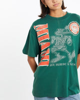 Vintage, 90s, NCAA, Miami, Hurricanes, Tee, The Real Deal, size small, colour Green, newtown, sydney, australia, thrift store, opshop, preloved, secondhand, sustainable, retro, antique, 70s, 80s, 90s, 2000s, 00s, fashion, clothing, streetwear, trendy, garment, style, boutique, store, shop, archive, sale, cheap, best, top, T-Shirts