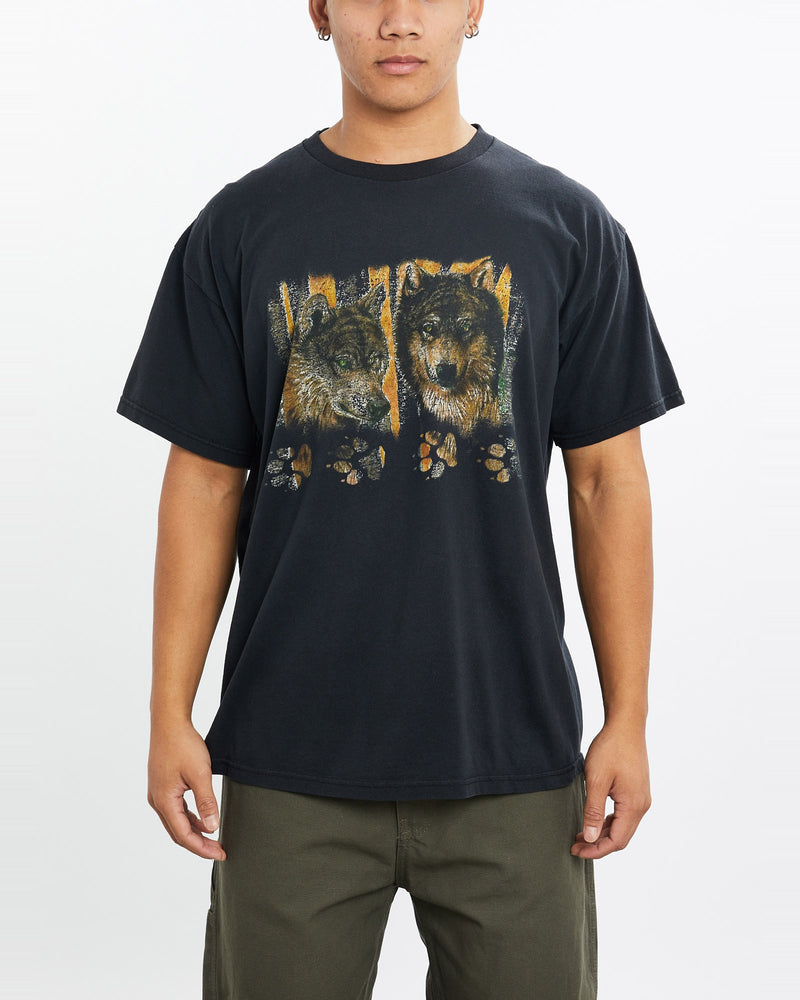 Vintage, Wolf, Wildlife, Tee, The Real Deal, size medium, colour Black, newtown, sydney, australia, thrift store, opshop, preloved, secondhand, sustainable, retro, antique, 70s, 80s, 90s, 2000s, 00s, fashion, clothing, streetwear, trendy, garment, style, boutique, store, shop, archive, sale, cheap, best, top, T-Shirts