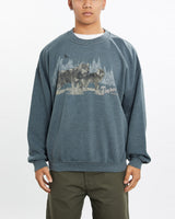 Vintage, Timber, Wolf, Wildlife, Sweatshirt, The Real Deal, size large, colour Blue, newtown, sydney, australia, thrift store, opshop, preloved, secondhand, sustainable, retro, antique, 70s, 80s, 90s, 2000s, 00s, fashion, clothing, streetwear, trendy, garment, style, boutique, store, shop, archive, sale, cheap, best, top, Sweats and hoodies