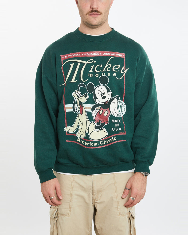 Vintage 90s Disney Mickey Mouse Sweatshirt <br>L , The Real Deal , newtown, sydney, australia, thrift store, opshop, preloved, secondhand, sustainable, retro, antique, 70s, 80s, 90s, 2000s, 00s, fashion, clothing, streetwear, trendy, garment, style, boutique, store, shop, archive, sale, cheap, best, top