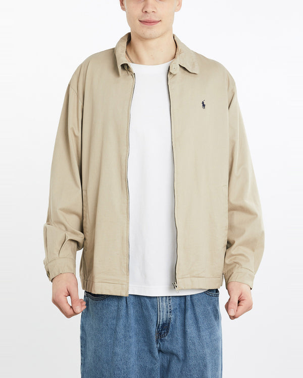 Vintage, 90s, Polo, Ralph, Lauren, Harrington, Jacket, The Real Deal, size extra large, colour Beige, newtown, sydney, australia, thrift store, opshop, preloved, secondhand, sustainable, retro, antique, 70s, 80s, 90s, 2000s, 00s, fashion, clothing, streetwear, trendy, garment, style, boutique, store, shop, archive, sale, cheap, best, top, Jackets