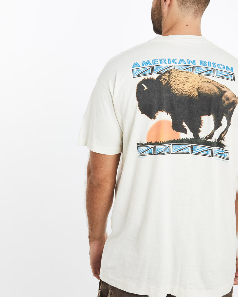 Vintage, 1995, Byson, Wildlife, Tee, The Real Deal, size extra large, colour White, newtown, sydney, australia, thrift store, opshop, preloved, secondhand, sustainable, retro, antique, 70s, 80s, 90s, 2000s, 00s, fashion, clothing, streetwear, trendy, garment, style, boutique, store, shop, archive, sale, cheap, best, top, T-Shirts