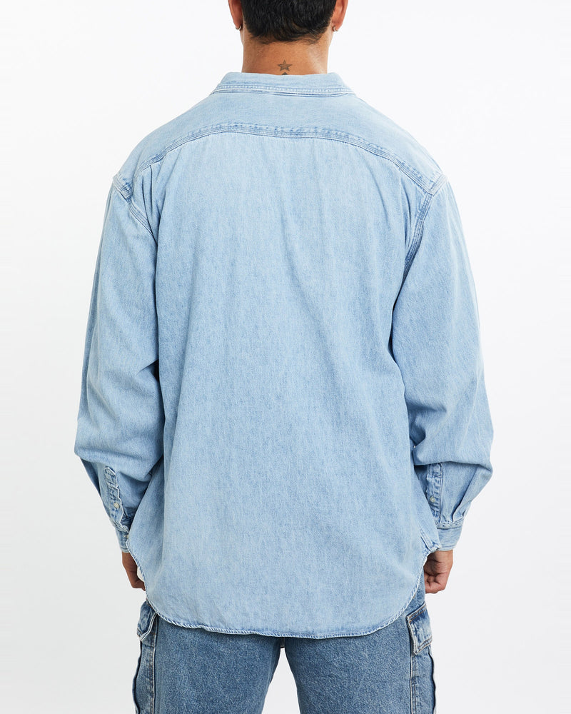 Vintage, 90s, Disney, Winnie, The, Pooh, Tigger', Denim, Button, Up, Shirt, The Real Deal, size extra large, colour Blue, newtown, sydney, australia, thrift store, opshop, preloved, secondhand, sustainable, retro, antique, 70s, 80s, 90s, 2000s, 00s, fashion, clothing, streetwear, trendy, garment, style, boutique, store, shop, archive, sale, cheap, best, top, Shirts