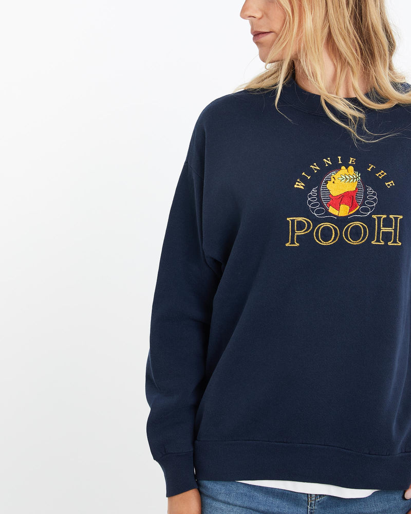 Vintage, 90s, Disney, Winnie, The, Pooh, Sweatshirt, The Real Deal, size medium, colour Navy, newtown, sydney, australia, thrift store, opshop, preloved, secondhand, sustainable, retro, antique, 70s, 80s, 90s, 2000s, 00s, fashion, clothing, streetwear, trendy, garment, style, boutique, store, shop, archive, sale, cheap, best, top, Sweats and hoodies