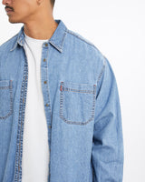 Vintage, Levi's, Denim, Button, Up, Shirt, The Real Deal, size medium, colour Blue, newtown, sydney, australia, thrift store, opshop, preloved, secondhand, sustainable, retro, antique, 70s, 80s, 90s, 2000s, 00s, fashion, clothing, streetwear, trendy, garment, style, boutique, store, shop, archive, sale, cheap, best, top, Shirts