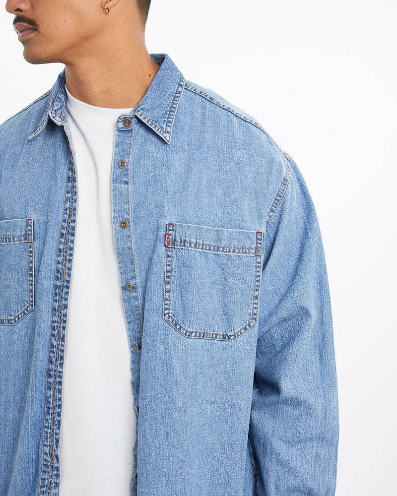 Vintage, Levi's, Denim, Button, Up, Shirt, The Real Deal, size medium, colour Blue, newtown, sydney, australia, thrift store, opshop, preloved, secondhand, sustainable, retro, antique, 70s, 80s, 90s, 2000s, 00s, fashion, clothing, streetwear, trendy, garment, style, boutique, store, shop, archive, sale, cheap, best, top, Shirts