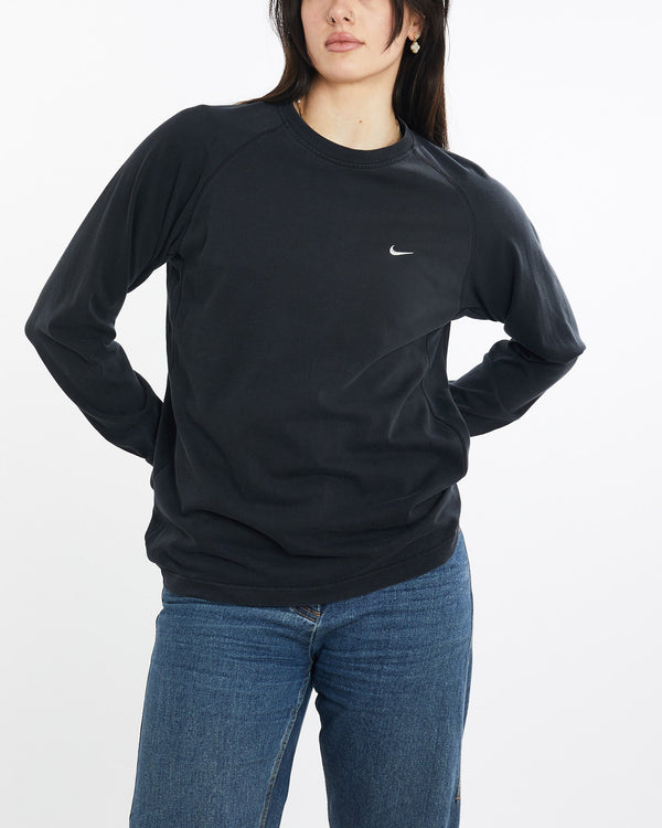 Vintage, Nike, Long, Sleeve, Tee, The Real Deal, size medium, colour Black, newtown, sydney, australia, thrift store, opshop, preloved, secondhand, sustainable, retro, antique, 70s, 80s, 90s, 2000s, 00s, fashion, clothing, streetwear, trendy, garment, style, boutique, store, shop, archive, sale, cheap, best, top, T-Shirts