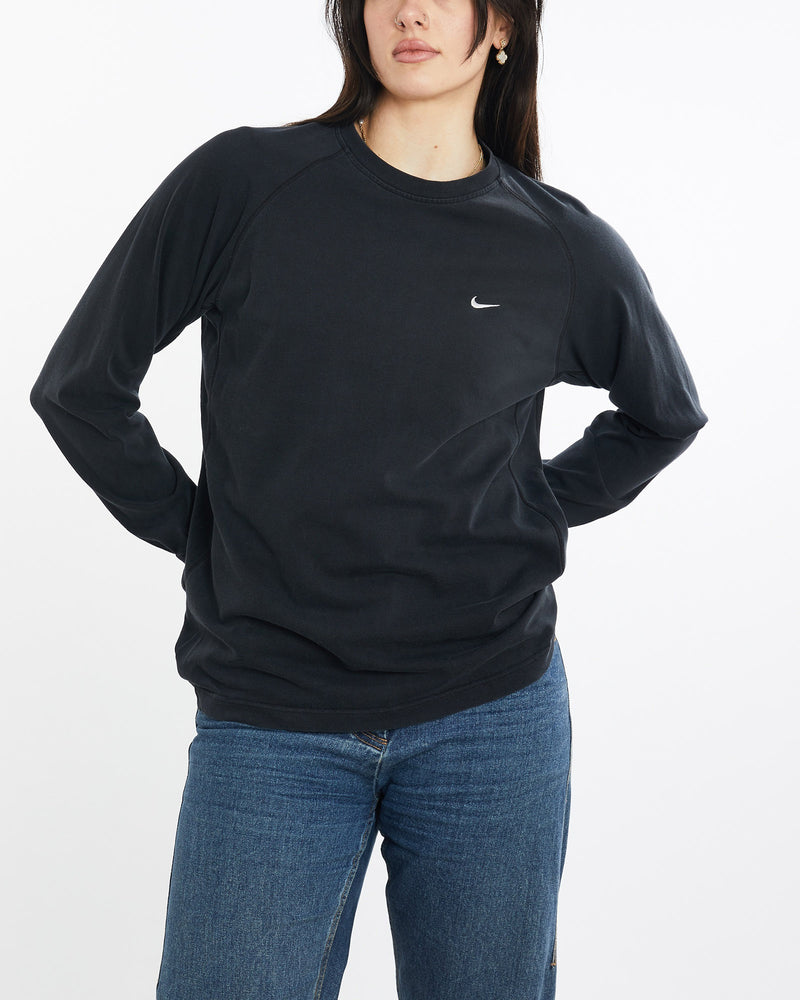 Vintage, Nike, Long, Sleeve, Tee, The Real Deal, size medium, colour Black, newtown, sydney, australia, thrift store, opshop, preloved, secondhand, sustainable, retro, antique, 70s, 80s, 90s, 2000s, 00s, fashion, clothing, streetwear, trendy, garment, style, boutique, store, shop, archive, sale, cheap, best, top, T-Shirts