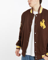 Vintage, University, Of, Wyoming, Varsity, Jacket, The Real Deal, size extra large, colour Brown, newtown, sydney, australia, thrift store, opshop, preloved, secondhand, sustainable, retro, antique, 70s, 80s, 90s, 2000s, 00s, fashion, clothing, streetwear, trendy, garment, style, boutique, store, shop, archive, sale, cheap, best, top, Jackets