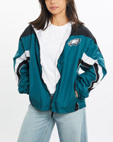 Vintage, NFL, Philadelphia, Eagles, Windbreaker, Jacket, The Real Deal, size double extra small, colour Multicolour, newtown, sydney, australia, thrift store, opshop, preloved, secondhand, sustainable, retro, antique, 70s, 80s, 90s, 2000s, 00s, fashion, clothing, streetwear, trendy, garment, style, boutique, store, shop, archive, sale, cheap, best, top, Jackets