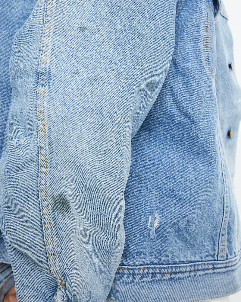 Vintage, 90s, Lee, Stormrider, Blanket, Lined, Denim, Jacket, The Real Deal, size extra large, colour Blue, newtown, sydney, australia, thrift store, opshop, preloved, secondhand, sustainable, retro, antique, 70s, 80s, 90s, 2000s, 00s, fashion, clothing, streetwear, trendy, garment, style, boutique, store, shop, archive, sale, cheap, best, top, Jackets