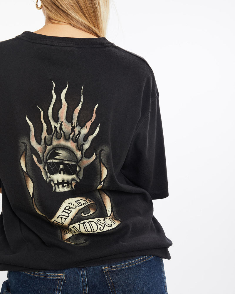 Vintage, Harley, Davidson, Tee, The Real Deal, size large, colour Black, newtown, sydney, australia, thrift store, opshop, preloved, secondhand, sustainable, retro, antique, 70s, 80s, 90s, 2000s, 00s, fashion, clothing, streetwear, trendy, garment, style, boutique, store, shop, archive, sale, cheap, best, top, T-Shirts