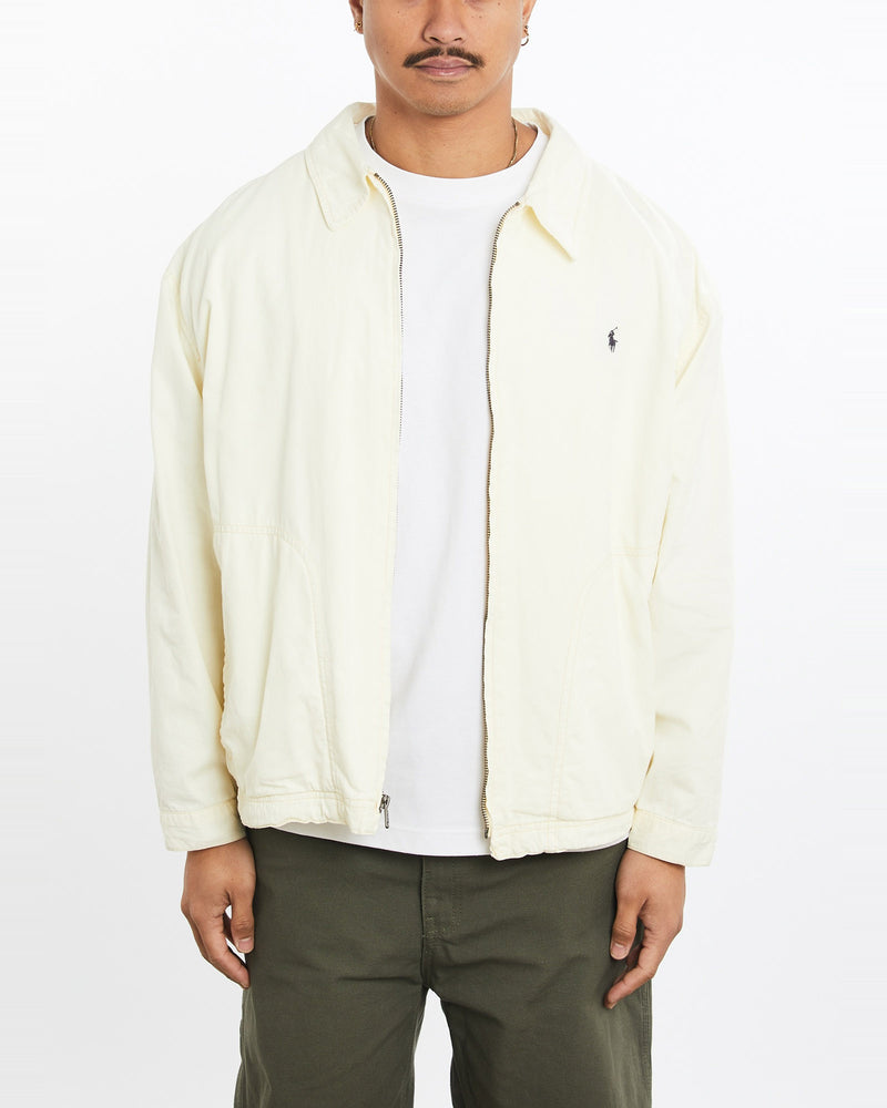 Vintage, 90s, Polo, Ralph, Lauren, Harrington, Jacket, The Real Deal, size large, colour Beige, newtown, sydney, australia, thrift store, opshop, preloved, secondhand, sustainable, retro, antique, 70s, 80s, 90s, 2000s, 00s, fashion, clothing, streetwear, trendy, garment, style, boutique, store, shop, archive, sale, cheap, best, top, Jackets