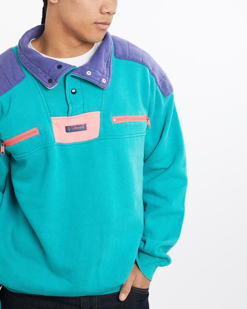 Vintage, 90s, Columbia, Sweatshirt, The Real Deal, size large, colour Multicolour, newtown, sydney, australia, thrift store, opshop, preloved, secondhand, sustainable, retro, antique, 70s, 80s, 90s, 2000s, 00s, fashion, clothing, streetwear, trendy, garment, style, boutique, store, shop, archive, sale, cheap, best, top, Sweats and hoodies