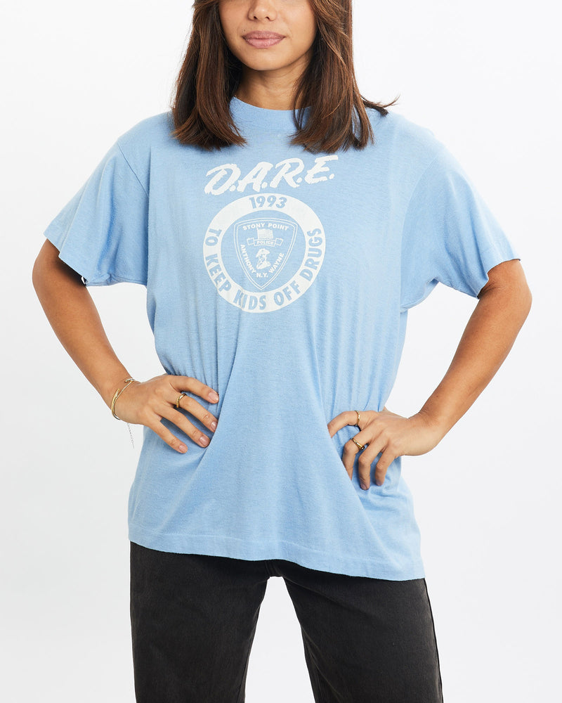 Vintage, 1993, D.A.R.E, Tee, The Real Deal, size double extra small, colour Grey, newtown, sydney, australia, thrift store, opshop, preloved, secondhand, sustainable, retro, antique, 70s, 80s, 90s, 2000s, 00s, fashion, clothing, streetwear, trendy, garment, style, boutique, store, shop, archive, sale, cheap, best, top, T-Shirts