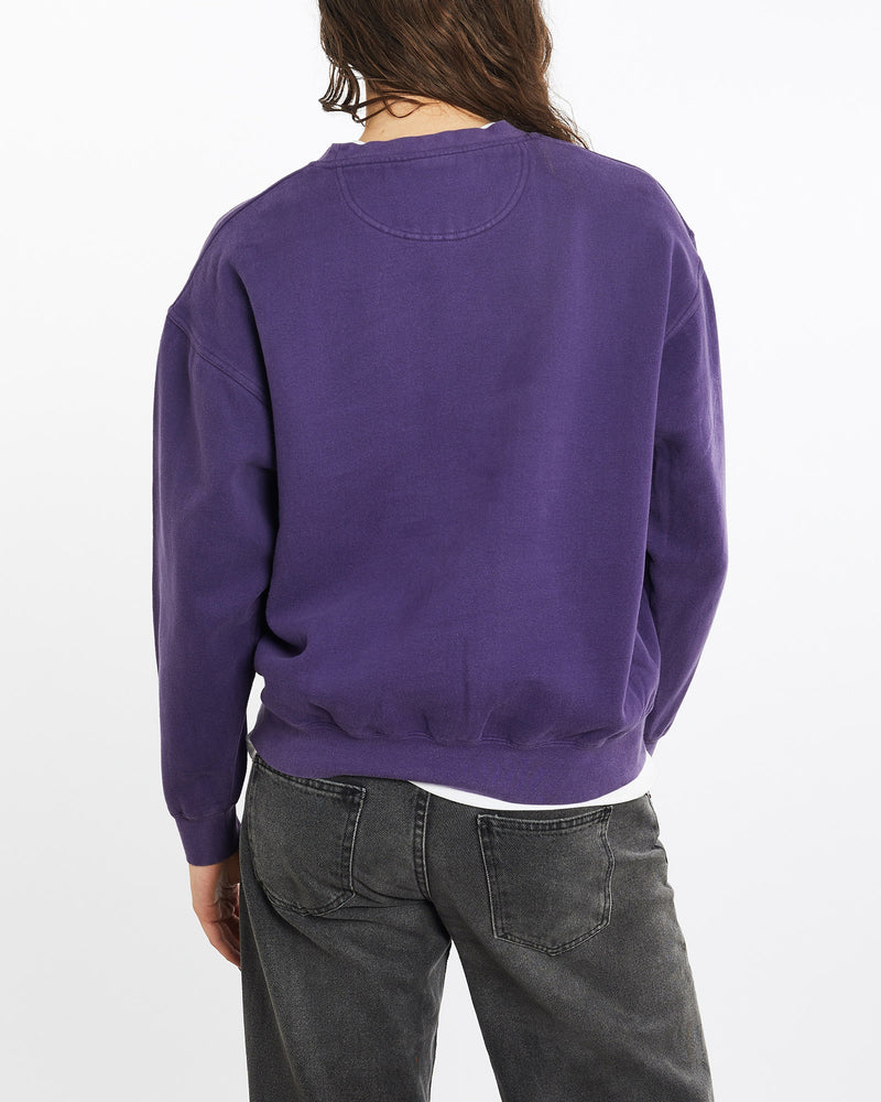 Vintage, 90s, NFL, Minnesota, Vikings, Sweatshirt, The Real Deal, size medium, colour Purple, newtown, sydney, australia, thrift store, opshop, preloved, secondhand, sustainable, retro, antique, 70s, 80s, 90s, 2000s, 00s, fashion, clothing, streetwear, trendy, garment, style, boutique, store, shop, archive, sale, cheap, best, top, Sweats and hoodies