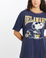 Vintage, 80s, Delaware, State, Snoopy, Tee, The Real Deal, size large, colour Navy, newtown, sydney, australia, thrift store, opshop, preloved, secondhand, sustainable, retro, antique, 70s, 80s, 90s, 2000s, 00s, fashion, clothing, streetwear, trendy, garment, style, boutique, store, shop, archive, sale, cheap, best, top, T-Shirts