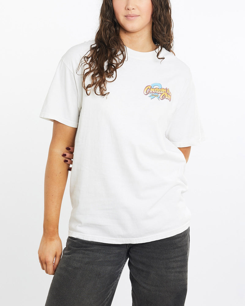 Vintage, Cruisin', For, A, Cure, Tee, The Real Deal, size medium, colour White, newtown, sydney, australia, thrift store, opshop, preloved, secondhand, sustainable, retro, antique, 70s, 80s, 90s, 2000s, 00s, fashion, clothing, streetwear, trendy, garment, style, boutique, store, shop, archive, sale, cheap, best, top, T-Shirts