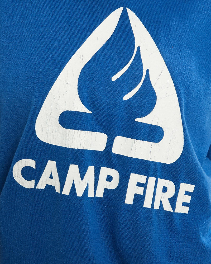 Vintage, 80s, Camp, Fire, Tee, The Real Deal, size extra small, colour Navy, newtown, sydney, australia, thrift store, opshop, preloved, secondhand, sustainable, retro, antique, 70s, 80s, 90s, 2000s, 00s, fashion, clothing, streetwear, trendy, garment, style, boutique, store, shop, archive, sale, cheap, best, top, T-Shirts