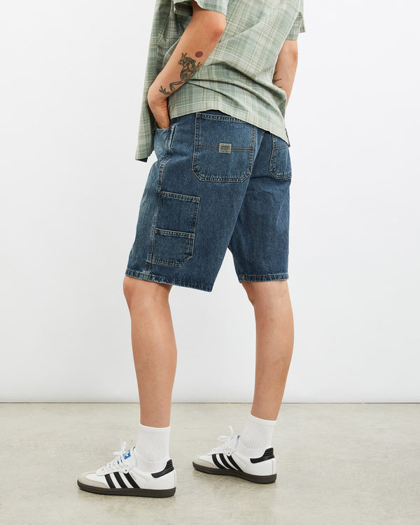 Vintage, Wrangler, Denim, Carpenter, Shorts, The Real Deal, size 31", colour Blue, newtown, sydney, australia, thrift store, opshop, preloved, secondhand, sustainable, retro, antique, 70s, 80s, 90s, 2000s, 00s, fashion, clothing, streetwear, trendy, garment, style, boutique, store, shop, archive, sale, cheap, best, top, Shorts