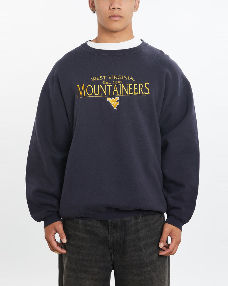Vintage NCAA West Virginia Mountaineers Sweatshirt <br>L , The Real Deal , newtown, sydney, australia, thrift store, opshop, preloved, secondhand, sustainable, retro, antique, 70s, 80s, 90s, 2000s, 00s, fashion, clothing, streetwear, trendy, garment, style, boutique, store, shop, archive, sale, cheap, best, top