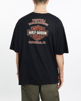 Vintage, Harley, Davidson, Tee, The Real Deal, size double extra large, colour Black, newtown, sydney, australia, thrift store, opshop, preloved, secondhand, sustainable, retro, antique, 70s, 80s, 90s, 2000s, 00s, fashion, clothing, streetwear, trendy, garment, style, boutique, store, shop, archive, sale, cheap, best, top, T-Shirts
