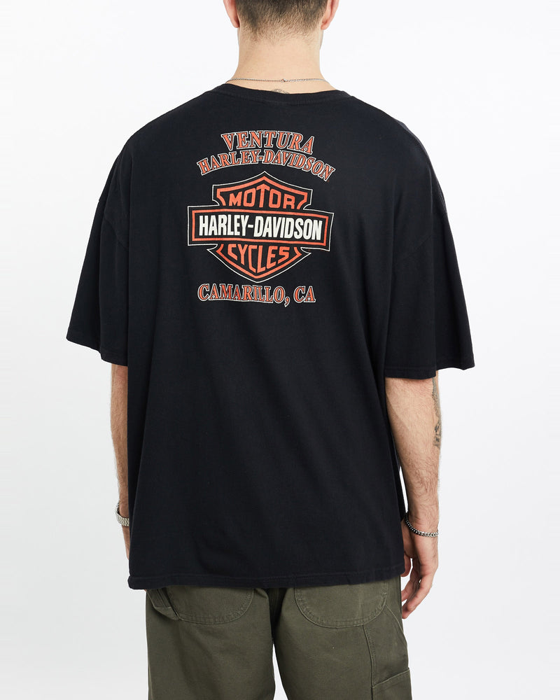Vintage, Harley, Davidson, Tee, The Real Deal, size double extra large, colour Black, newtown, sydney, australia, thrift store, opshop, preloved, secondhand, sustainable, retro, antique, 70s, 80s, 90s, 2000s, 00s, fashion, clothing, streetwear, trendy, garment, style, boutique, store, shop, archive, sale, cheap, best, top, T-Shirts